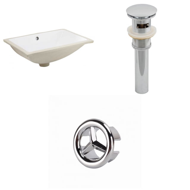 20.75-in. W Rectangle Bathroom Undermount Sink Set In White - Chrome Hardware - Overflow Drain Incl. AI-20557