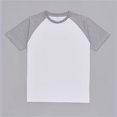 thumbnail image 3 of Ediodpoh Men’s Raglan Contrast T Shirt 230g Solid Color Retro Heavy Shoulder T Shirt Pure Cotton Matching Color Loose Short Sleeve Tops for Men Trendy White XL, 3 of 3
