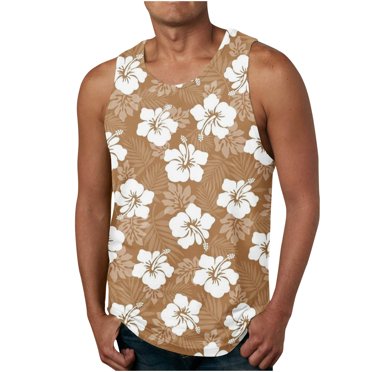 EGNMCR Débardeurs Homme Débardeur Hawaïen 3D Imprimé Non Positionné Débardeur Décontracté Sport Sans Manches T-shirt Débardeur/chemise Blouses