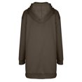 thumbnail image 4 of BADHUB Robe à Capuche à Cordon à Manches Longues Surdimensionnée pour Femmes, Robe Chandail à Capuche de Couleur Unie Ample Décontractée Tunique Chandail à Enfiler Robes Midi avec Poches Offres Prime Day Café TG, 4 of 5