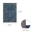 thumbnail image 2 of 596320 Laraline Vintage Medallion Collage Faded Turquoise Area Rug 5'3"x7'7", 2 of 9