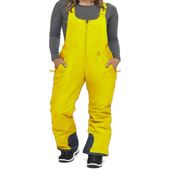 QJUHUNG Womens Insulated Water Resistant Ski Snow Bib Pants Windproof Jumpsuit Snowboard Pants Purple XL
