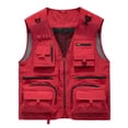thumbnail image 1 of TIMIFIS RedMens Mesh Outdoor Work Fishing Travel Photo Cargo Vests Summer Casual Work Multi Pockets Breathable Waistcoat JacketFall, 1 of 2