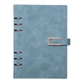 thumbnail image 2 of Leather A5 Notebook 6 Ring A5 PU Leather Refillable Notebook With Paper Navy, 2 of 9