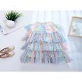 thumbnail image 3 of Robe d'Été Sans Manches pour Filles Princess, Imprimé Étoile Arc-en-Ciel, Robe à Étages Colorée, 5-6 Ans, 3 of 9