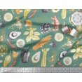 thumbnail image 3 of Soimoi Green Poly Georgette Fabric Mixed Vegetable Printed Fabric 1 Yard 42 Inch Wide, 3 of 3