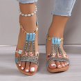 thumbnail image 4 of KAMUCC Women's Sandals with Wedge Design High Heel Rhinestone Bands and Elastic Strap Versatile for Outdoor and Beach, 4 of 5