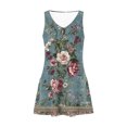 thumbnail image 4 of Ovzne Robes Grande Taille pour Femmes aux Formes Robe pour Femme Robe d'Été Décontractée Mode à Imprimé avec Poche Sans Manches à Col en V Robe Maxi Grande Taille Imprimée Liquidation, 4 of 5