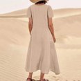thumbnail image 5 of Pisexur Robes d'Été pour Femmes 2023 Décontractées Amples Unies Maxi Robe Soleil Robe Débardeur Smockée Sans Manches Été Plage à Volants Longues Robes, 5 of 5