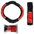 thumbnail image 4 of Transemion Universal Car Steering Wheel Cover 15“ Non-slip Elastic Breathable Handle Cover Black Red 1Set, 4 of 6