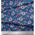 thumbnail image 3 of Soimoi Georgette Viscose Fabric Leaves & Floral Block Print Sewing Fabric Yard 42 Inch Wide, 3 of 3