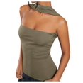 thumbnail image 1 of Women's Y2K Halter Tube Tops Summer Strapless Ruched Open Back Slim Fit Bandeau Tank Tops, 1 of 1