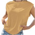 thumbnail image 1 of AherBiu Hauts d'Été pour Femmes à Manches Cap, Haut Basique, T-Shirts, Chemises, Confortable, Couleur Unie, Blouse à Col Rond, 1 of 6