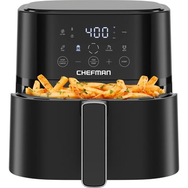Chefman 4L (4 Qt) Friteuse à air digitale compacte avec Hi-Fry & Rappel des secousses - Noir, Nouveau