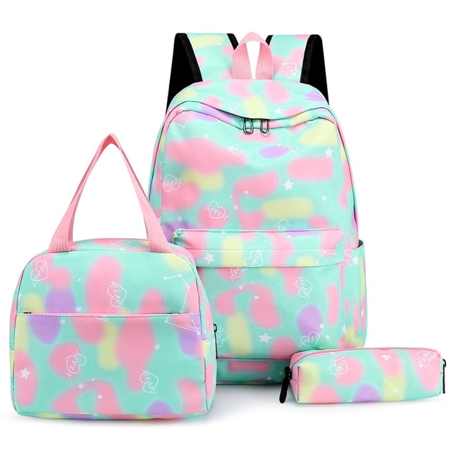 Ensemble de 3 Pcs Sac pour Ordinateur Grande Capacité Mode Femmes Nylon pour Cadeau (Rose)
