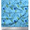 thumbnail image 1 of Soimoi Polyester Crepe Fabric Leaves & Aster Floral Printed Fabric 1 Yard 52 Inch Wide, 1 of 3