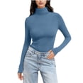 thumbnail image 2 of Ailaofu Chandail à Col Roulé pour Femmes Manches Longues Décontracté Automne Hiver chandail Tricoté, 2 of 6