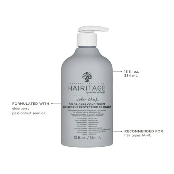 Hairitage Color Care Deep Conditioner for Color Treated Hair - UV Protection, Sulfate Free, 384ml, pump dispenser