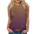 thumbnail image 2 of BVOFAR Débardeurs Dégradés pour Femmes Été Décontractés Coupe Ample Chemises Grande Taille Col Rond Sans Manches Blouses Coupe Ajustée Débardeurs de Sortie, 2 of 4