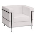 thumbnail image 1 of HERCULES Regal Series Contemporary Melrose White Leather Chair with Encasing Frame, 1 of 5