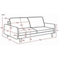 thumbnail image 3 of Brassex Oliver Upholstered 3-Seat Sofa for Living Room and Apartment with Slim Track Arms and Splayed Legs, Grey, 3 of 10