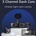 thumbnail image 3 of Kyusrd Car Accessories Tools and Decoration Deals!Three Recordingl Dash Cam Front Inside and Rear 1080P Driving Recorder for Cars With Nightc Vision/G Sensor/Parking Monitor/Loop Recording, 3 of 9