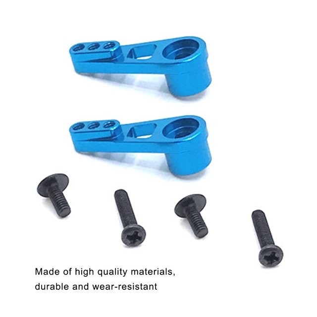 serony 2 Pièces RC Voiture Servo Bras Modèle Véhicule Métal Direction Bras Réparation Pièces de Rechange pour WL Jouet A949 Bleu