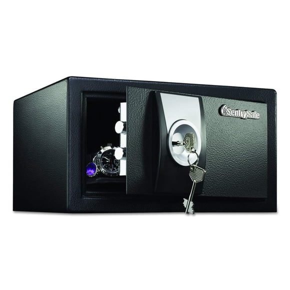 SentrySafe Black Security Safe with Key Lock for Home, Office, or Dorm holds Money, Jewelry, Documents, and Other Valuables, 0.35 Cubic Feet, X031