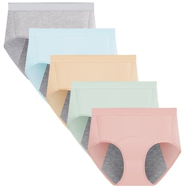 Hbhpov Culottes Menstruelles pour Femmes en Coton, sous-Vêtements Anti-Fuites, Culottes Protectrices et Respirantes, Lot de 5