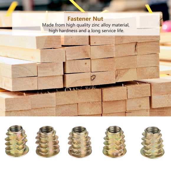 50pcs M6 Zinc Alloy Inside Hex Socket Insert Nuts With Flange Cover For Wood Furniture9 Types