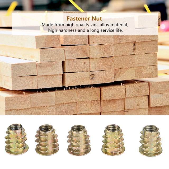 50pcs M6 Zinc Alloy Inside Hex Socket Insert Nuts With Flange Cover For Wood Furniture9 Types