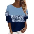 thumbnail image 1 of T-shirts pour Femmes Mode Imprimé Manches Longues Confortable Respirant Col Rond Chandail en Molleton Manches Longues T-Shirts pour Femmes, 1 of 6