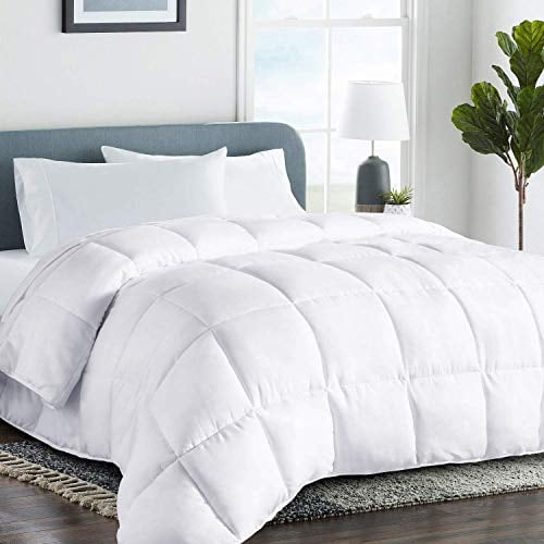 COHOME California King 2100 Series Fluffy Soft Warm Comforter Down Alternative Quilted Duvet Insert with Corner Tabs All-Season -Reversible - Machine Washable - White