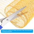 thumbnail image 4 of Unique Bargains 2pcs Decorative Mesh, 5.9in x 10 Yard Mesh Ribbon Roll Foil Metallic for Christmas Tree Decoration, Gold, 4 of 6