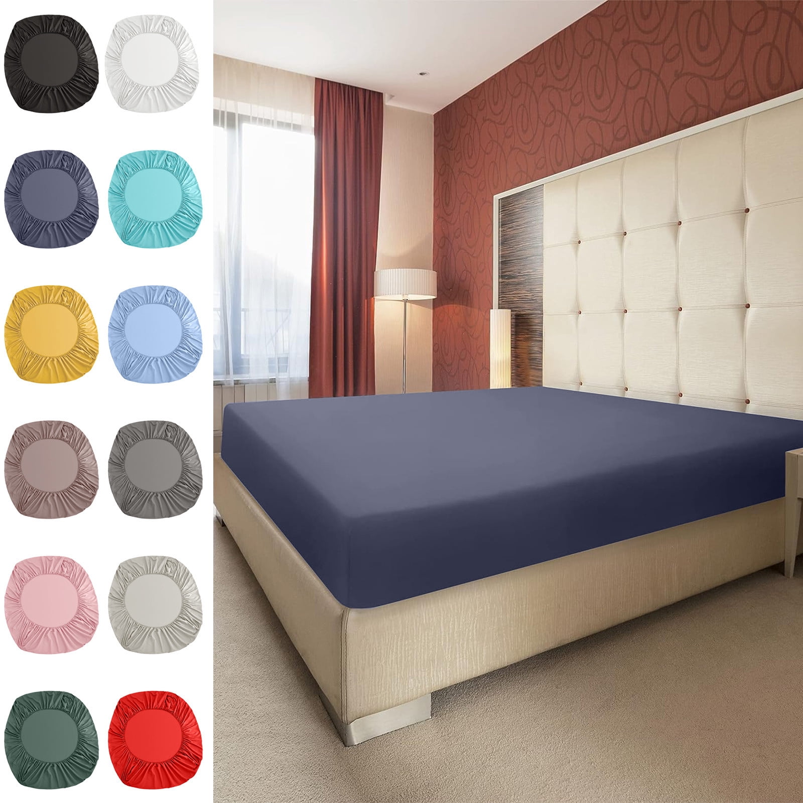 Vaidha Double Bed Fitted Sheet Piece Non-Slip Fixed Bed Cover All-Inclusive Mattress Protection Bed Cover Soft Fiber Suitable For Sleeping Naked