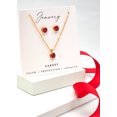 thumbnail image 2 of Goldtone January Garnet Birthstone CZ Earring & Necklace Set, 2 of 2