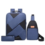Suncoda Backpack Backpack, Backpack Three Piece Set, Large Capacity USB Student Backpack, Suitable for School and Outdoor Travel, Computer Bag for Men and Women with Large Capacity