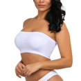 thumbnail image 4 of Double Women Plus Size Strapless Bra Bandeau Tube Removable Padded Top Stretchy, 4 of 4