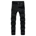 thumbnail image 2 of cllios Men's Skinny Ripped Jeans Slim Fit Distressed Stretch Denim Pants, 2 of 9