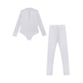 thumbnail image 3 of Manyakai Garçons Enfants Justaucorps de Gymnastique à Manches Longues avec Strass Haut avec Pantalon Combinaison Classique Tango Samba Rumba Tenue de Danse Blanc 10, 3 of 6