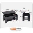 thumbnail image 3 of FDW 47.2” Lift Top Conference Room Table Storage Shelf, Black, 3 of 7