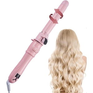 HSHDLDF Roulement automatique Curling Iron Curling Auto Wand Spining Cheveux Curler Styling Auto Curling Fers à cheveux Waver avec réglage de la chaleur 60 Mins Arrêt automatique 32mm Barre