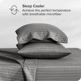 thumbnail image 3 of Bare Home Ultra-Soft Sheet Set - Premium 1800 Collection - Deep Pockets - 4-Pieces - Full, Pinstripe - Gray/White, 3 of 8