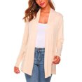 thumbnail image 4 of DPTALR Women Cardigan Up Casual Solid Color Sleeve Hoodeless Top, 4 of 9