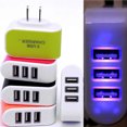 thumbnail image 4 of Universal Candy Color 3 USB Multi-Port adapter; USB wall charger Wall Charger US Plug Wall Adapter Cube Block AC 110-220V 5V, 4 of 9