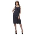 thumbnail image 1 of Bimba Button Down Dress For Women Chambray Pinafore DressKnee Length Short Dress, 1 of 7