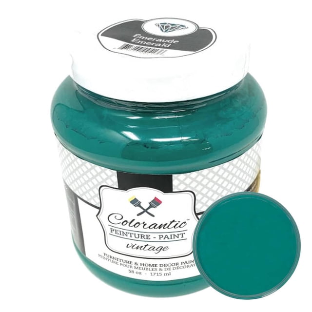 Colorantic | EMERALD Chalk Paint Based for Furniture DIY - DARK GREEN - 58 oz