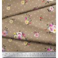 thumbnail image 3 of Soimoi Green polyester Crepe Fabric Leaves,Small Circle & Floral Print Fabric by Yard 52 Inch Wide, 3 of 3