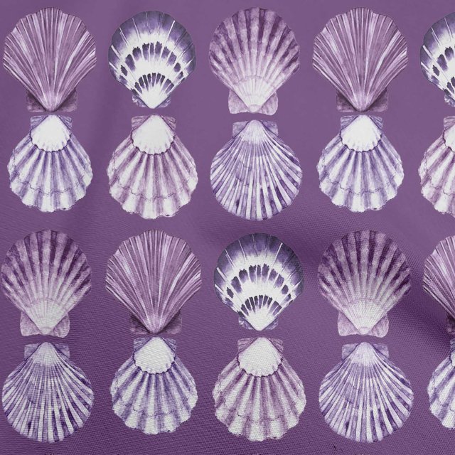 oneOone Viscose Jersey Purple Fabric Sea Shells Ocean Craft Projects Decor Fabric Printed By The Yard 60 Inch Wide