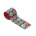 thumbnail image 1 of TopLLC Christmas Ribbon Wired 5.5 Yards 2.5 inch Red Green Candy Peppermint Burlap Wired Edge Ribbon, Glitter Christmas Tree Decorative Ribbon Christmas Decorations for Gift Wrapping Craft Bow Wreath, 1 of 9